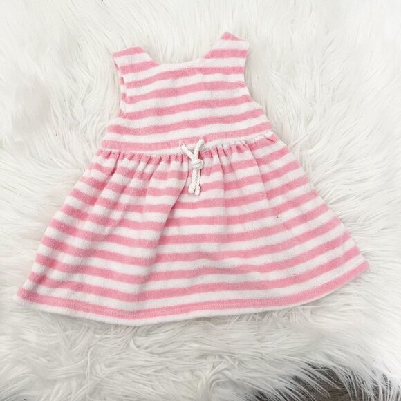First Impressions Baby Girl 0-3M Pink Striped Terry Tank Dress - Picture 1 of 3